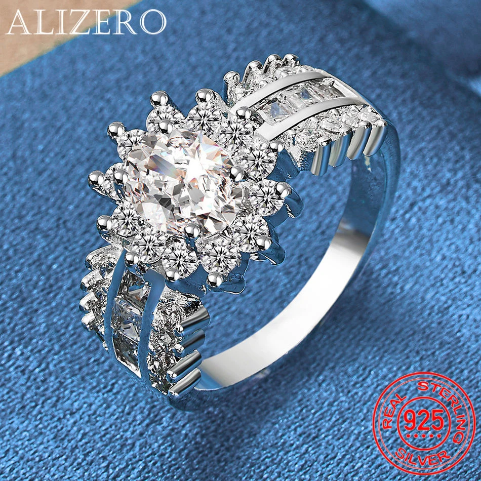 ALIZERO 925 Sterling Silver Ring Shiny Zirconia Flowers Ring For Women Wedding Engagement Gifts Fashion Party Charm Jewelry
ALIZERO 925 Sterling Silver Ring Shiny Zirconia Flowers Ring For Women Wedding Engagement Gifts Fashion Party Charm Jewelry