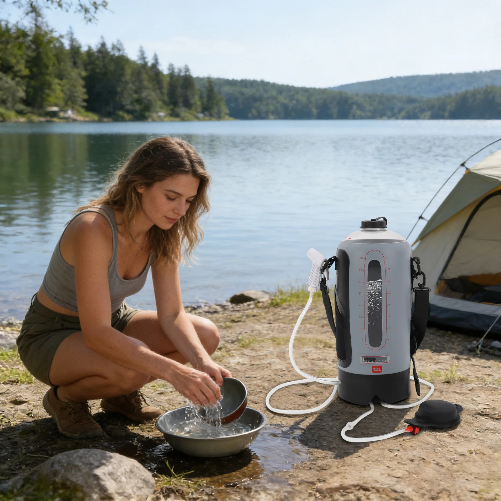 12L Portable Pressure Camp Shower Outdoor Bathing Device with Air Pump for Showering/Washing
12L Portable Pressure Camp Shower Outdoor Bathing Device with Air Pump for Showering/Washing