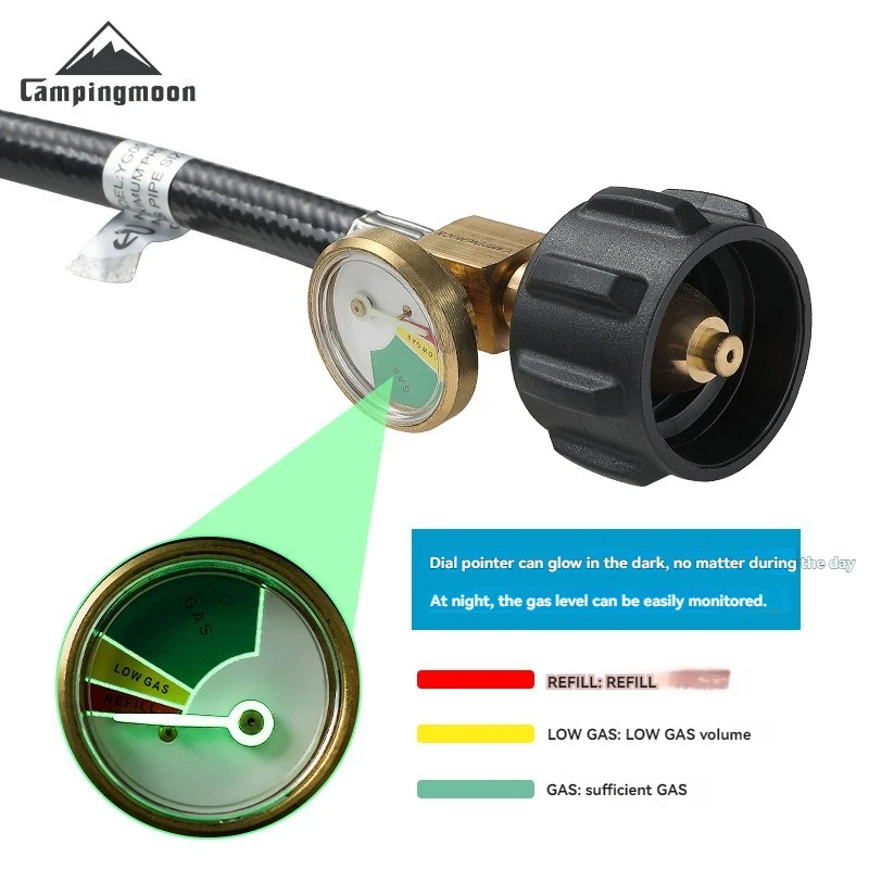 CAMPINGMOON PZ-106 QCC to propane extension pipe North American 5-40BL gas tank with pressure gauge gas pipe joint conversion
CAMPINGMOON PZ-106 QCC to propane extension pipe North American 5-40BL gas tank with pressure gauge gas pipe joint conversion