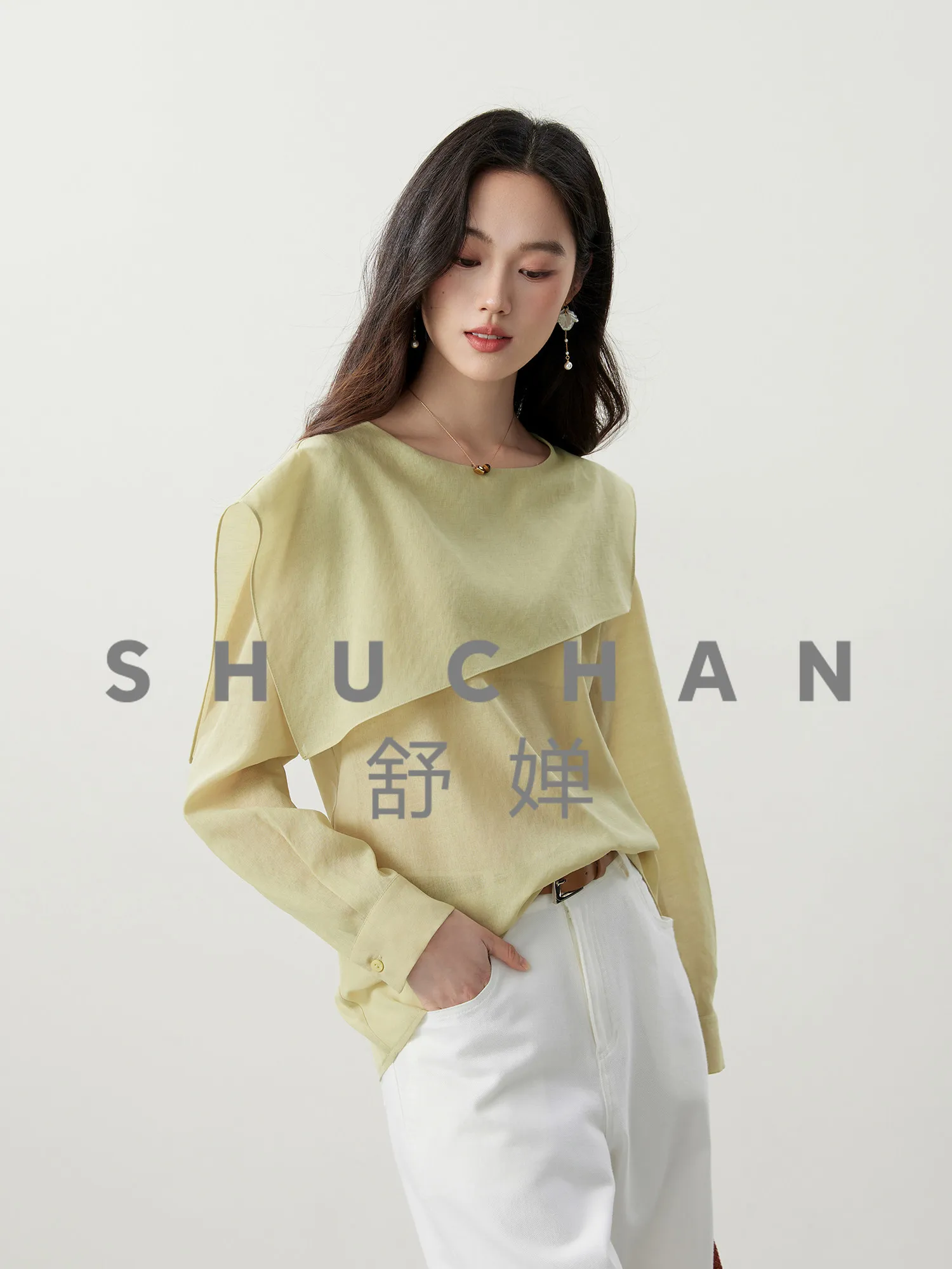 Thin Blouse Women Asymmetrical Loose-leaf Styling Sense Lapel Lyocell Acetic Acid French Shirt 26 Spring New
Thin Blouse Women Asymmetrical Loose-leaf Styling Sense Lapel Lyocell Acetic Acid French Shirt 26 Spring New