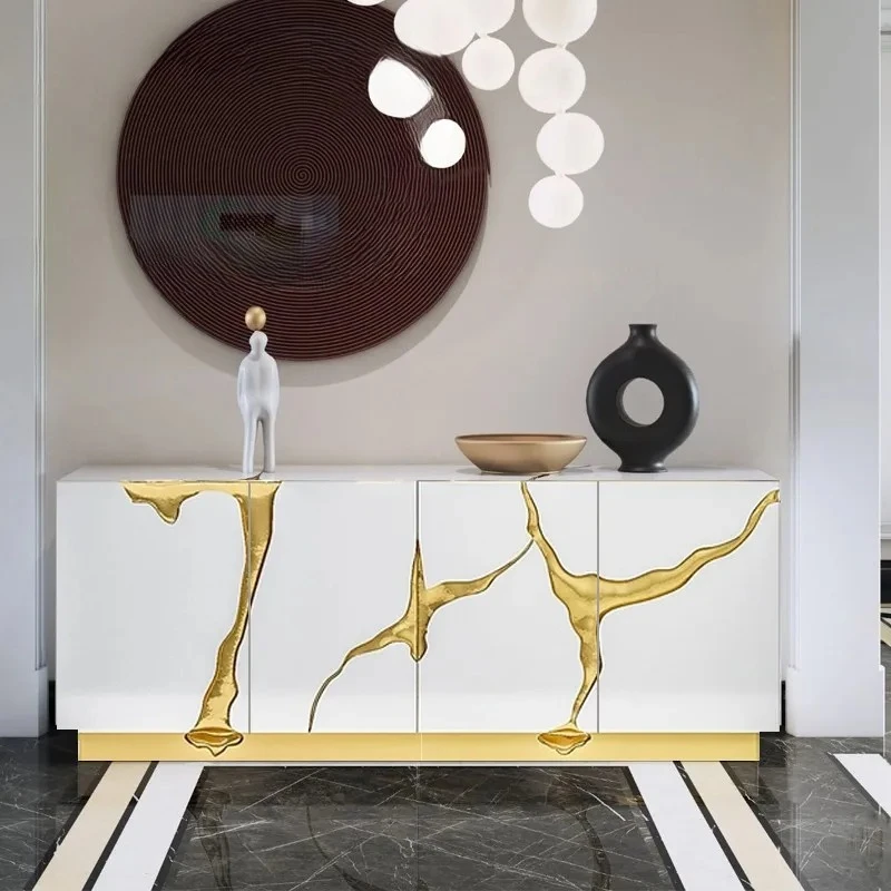 Customizable Luxury Black / White Sideboard Cabinet / TV stand with Gold Accent, High-Gloss Storage Cabinet for Living Room or D
Customizable Luxury Black / White Sideboard Cabinet / TV stand with Gold Accent, High-Gloss Storage Cabinet for Living Room or D