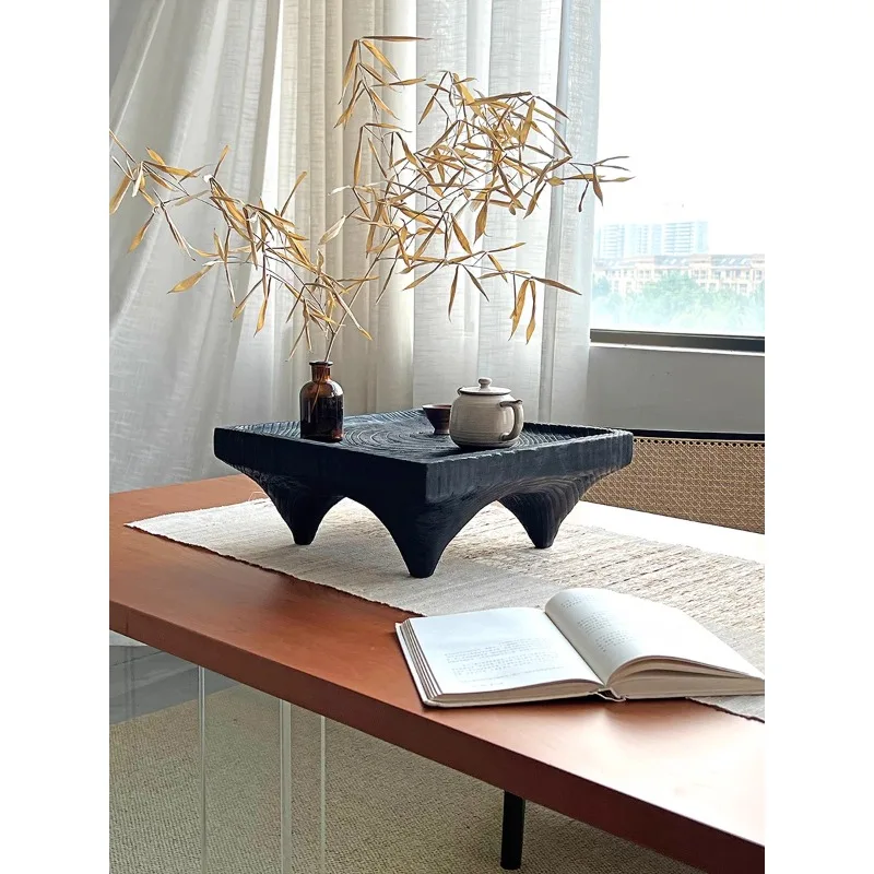 Japanese-style solid wood carbonized bay window tea table small coffee atami short table
Japanese-style solid wood carbonized bay window tea table small coffee atami short table