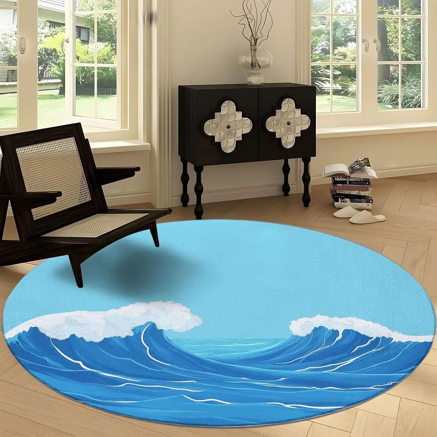 Круглый ковер с принтом синих волн, моющийся круглый ковер с мультяшными волнистыми полосками, нескользящий круглый ковер, впитывающий коврик
Круглый ковер с принтом синих волн, моющийся круглый ковер с мультяшными волнистыми полосками, нескользящий круглый ковер, впитывающий коврик