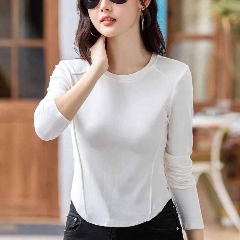 Women New T Shirts Female White Fashion Streetwear 100% Cotton Black Tees Tops for Autumn Winter Korean Soft Slim Tops
Women New T Shirts Female White Fashion Streetwear 100% Cotton Black Tees Tops for Autumn Winter Korean Soft Slim Tops