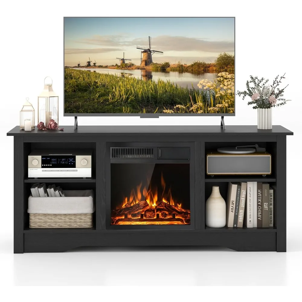 Fireplace TV Stand for TVs Up to 65”, Entertainment Center with Adjustable Shelves, 18” Electric Fireplace with Remote C
Fireplace TV Stand for TVs Up to 65”, Entertainment Center with Adjustable Shelves, 18” Electric Fireplace with Remote C