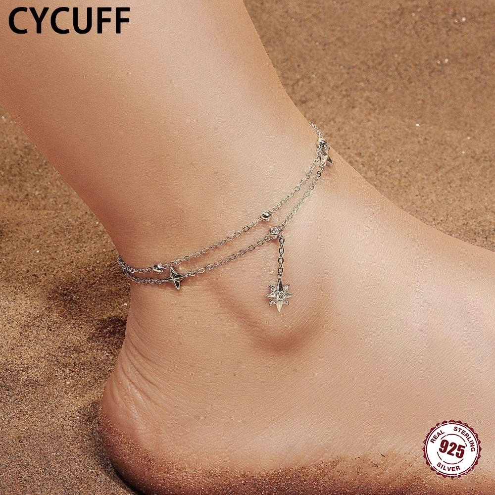 CYCUFF 925 Sterling Silver Sparkling Double-Layer Astral Anklet Zircon Jewelry Anklets Original Party DIY Women Gift Trend 2025
CYCUFF 925 Sterling Silver Sparkling Double-Layer Astral Anklet Zircon Jewelry Anklets Original Party DIY Women Gift Trend 2025