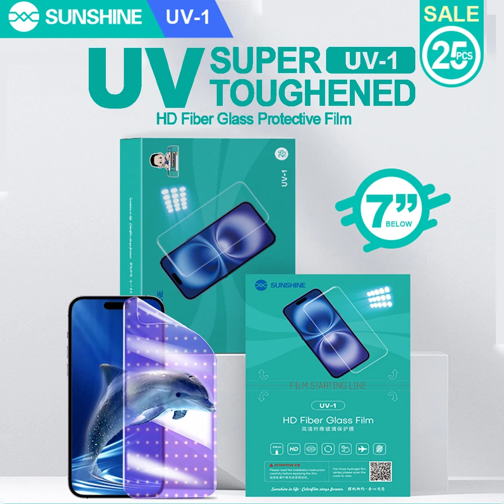 SUNSHINE UV-1 UV Tempered Fiber Glass Protective Film with LED Light Box for Mobile Phone Protection Anti-wear Anti-scratch Tool
SUNSHINE UV-1 UV Tempered Fiber Glass Protective Film with LED Light Box for Mobile Phone Protection Anti-wear Anti-scratch Tool