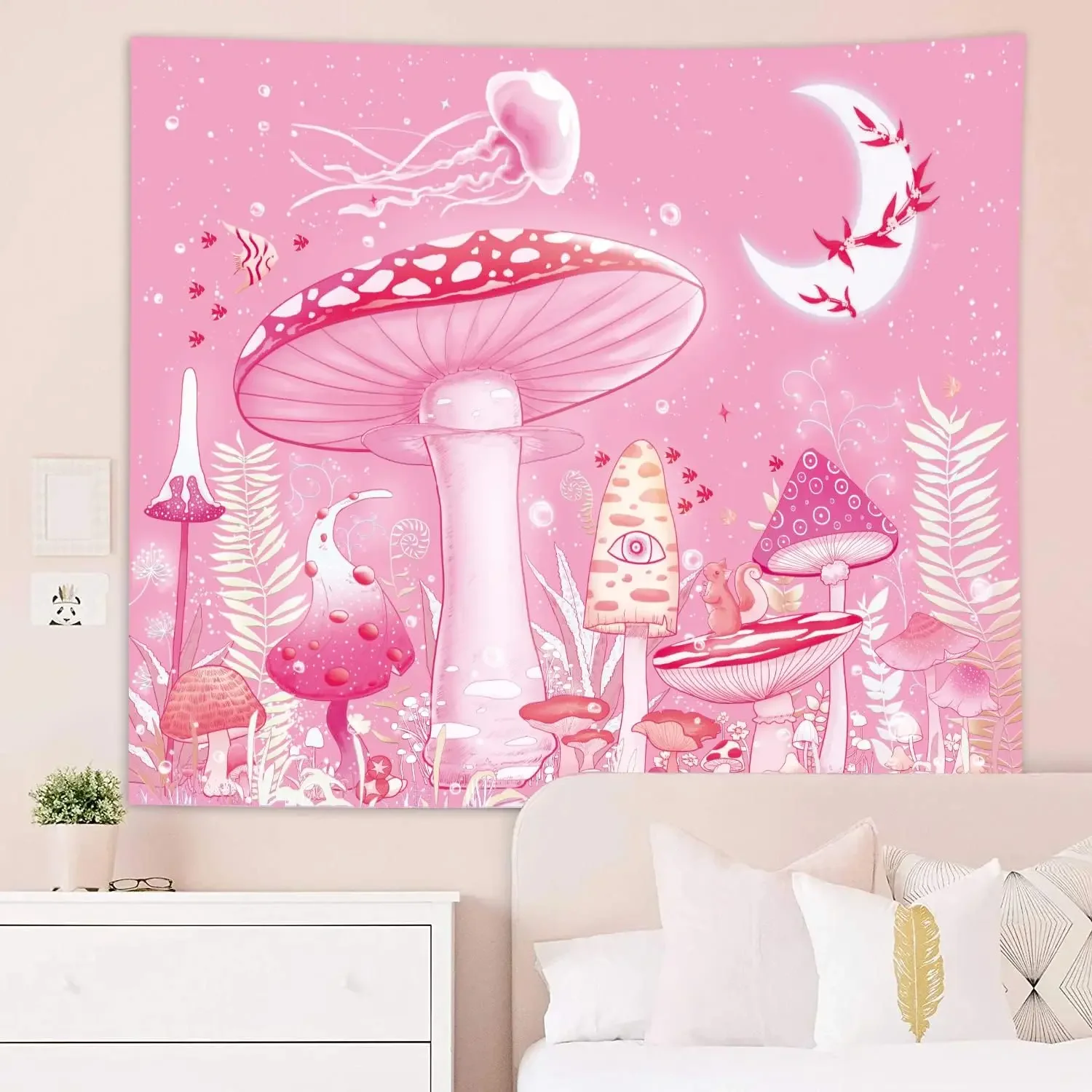 Trippy Mushroom Tapestry for Teen Girl Moon and Stars Tapestry Snail Pink Tapestry Fantasy Plants and Leaves Tapestry
Trippy Mushroom Tapestry for Teen Girl Moon and Stars Tapestry Snail Pink Tapestry Fantasy Plants and Leaves Tapestry