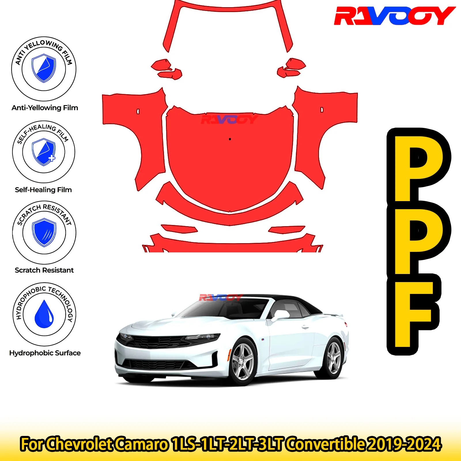 Для Chevrolet Camaro 1LS-1LT-2LT-3LT Convertible 2019-2024 глянцевый матовый черный предварительно вырезанный передний комплект PPF защитная пленка для краски
Для Chevrolet Camaro 1LS-1LT-2LT-3LT Convertible 2019-2024 глянцевый матовый черный предварительно вырезанный передний комплект PPF защитная пленка для краски