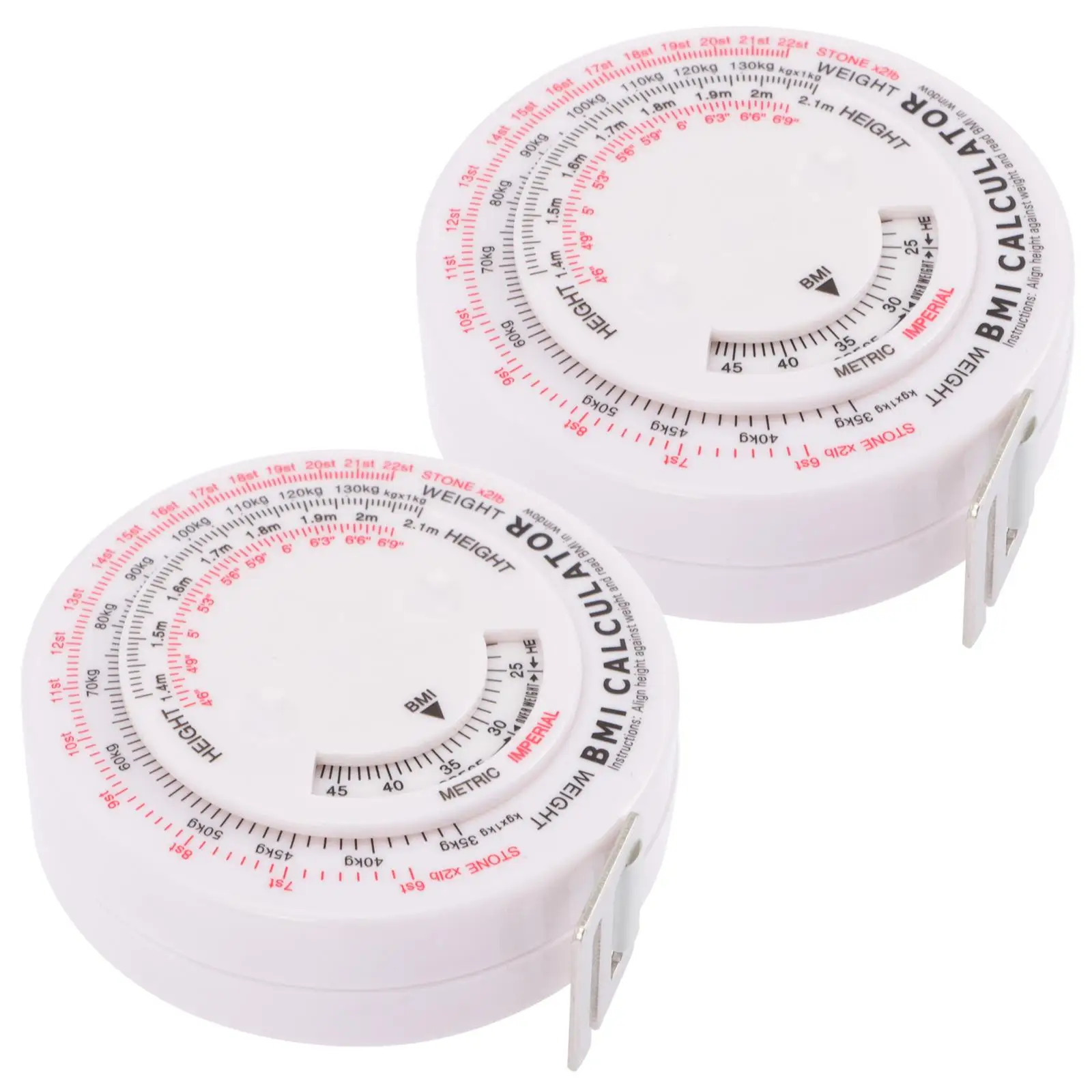 2Pcs Round BMI Measuring Tape 1 5M Waist ABS PP Material Body Calculator Fat Measurement Tool Hospital Clinic
2Pcs Round BMI Measuring Tape 1 5M Waist ABS PP Material Body Calculator Fat Measurement Tool Hospital Clinic