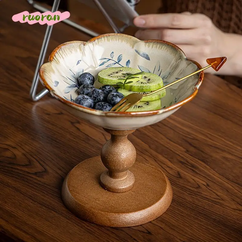 Wooden High Foot Fruit Bowl Ceramic Pastry Dessert Plate Snack Tray for Entryway Table Home Decor Ornament
Wooden High Foot Fruit Bowl Ceramic Pastry Dessert Plate Snack Tray for Entryway Table Home Decor Ornament