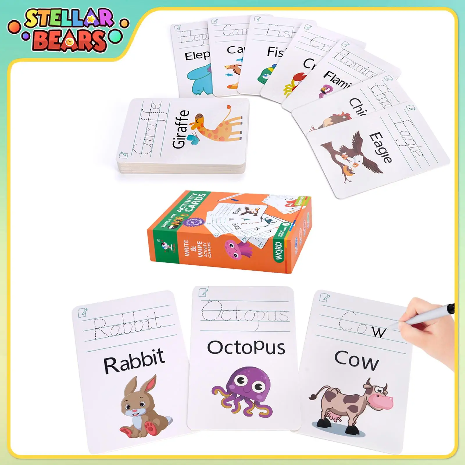 Когнитивные карты Животные Английские слова Многократно стираемые и запись Флэш-карты Ранние развивающие игрушки Детские практики Карты с буквами
Когнитивные карты Животные Английские слова Многократно стираемые и запись Флэш-карты Ранние развивающие игрушки Детские практики Карты с буквами