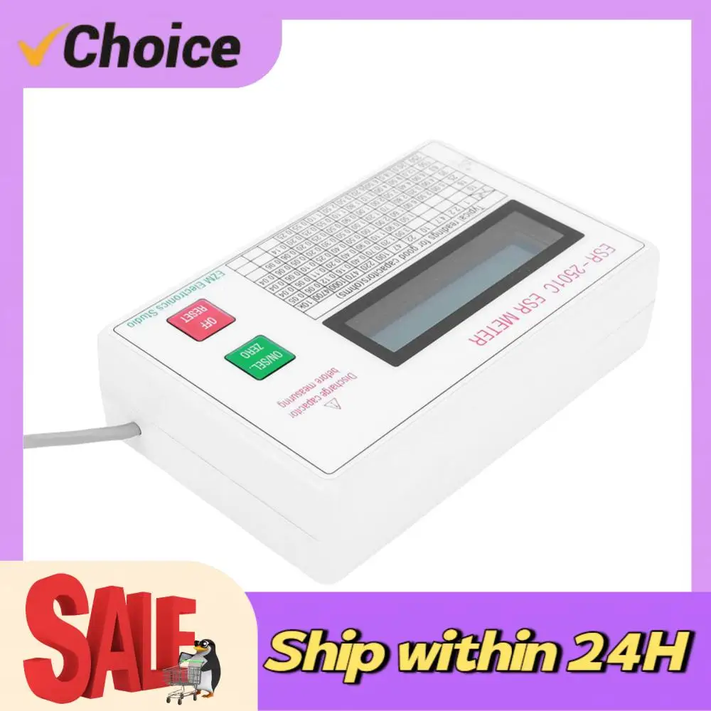 ESR Capacitor Tester Test In Circuit Capacitance Meter W/ Test Leads Clip Battery LCD Display ESR Meter Smart Shutdown
ESR Capacitor Tester Test In Circuit Capacitance Meter W/ Test Leads Clip Battery LCD Display ESR Meter Smart Shutdown