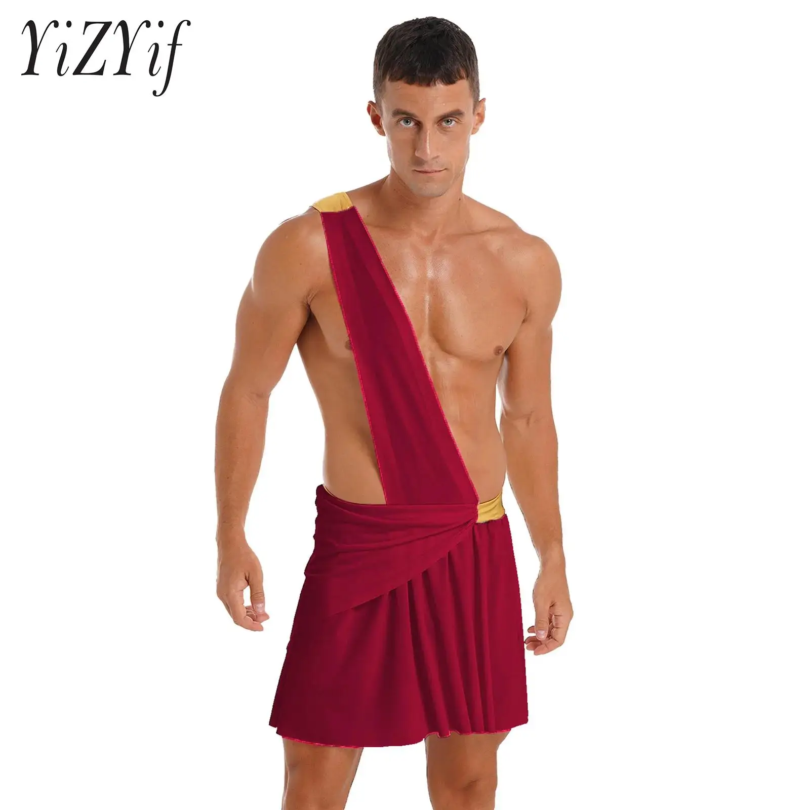 Mens Halloween Anime Cosplay Theme Party Costume One Shoulder Strap Color Block Waistband Ruffle Short Skirt for Your Lover
Mens Halloween Anime Cosplay Theme Party Costume One Shoulder Strap Color Block Waistband Ruffle Short Skirt for Your Lover
