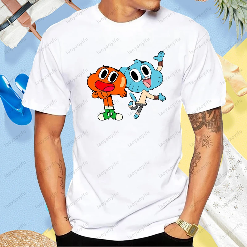 Футболка «Удивительный мир Гамбала и Дарвина» с лучшими друзьями, женская футболка с забавным мультяшным графическим принтом, повседневная модная свободная футболка
Футболка «Удивительный мир Гамбала и Дарвина» с лучшими друзьями, женская футболка с забавным мультяшным графическим принтом, повседневная модная свободная футболка