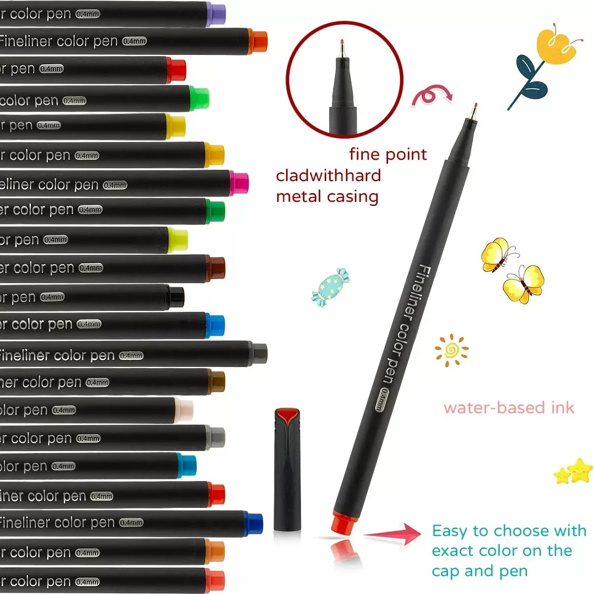 24PCS Vibrant Fineliner Marker Pens, Perfect for Doodling, Drafting, Fine Line Work & Art Design, Smooth Writing and Rich Ink
24PCS Vibrant Fineliner Marker Pens, Perfect for Doodling, Drafting, Fine Line Work & Art Design, Smooth Writing and Rich Ink