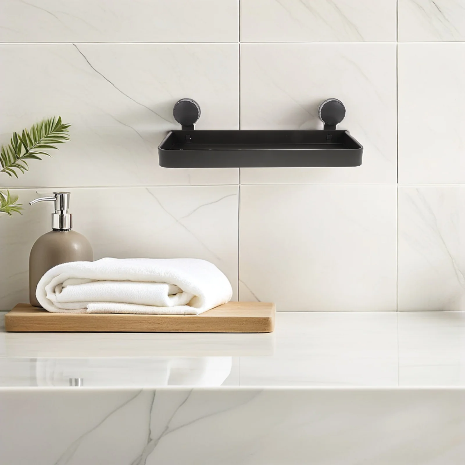 Suction Cup Wall Shelf for Bathroom Gray Mounted Organizer for Toiletries Cosmetics No-Drill Glass Tile Compatible
Suction Cup Wall Shelf for Bathroom Gray Mounted Organizer for Toiletries Cosmetics No-Drill Glass Tile Compatible