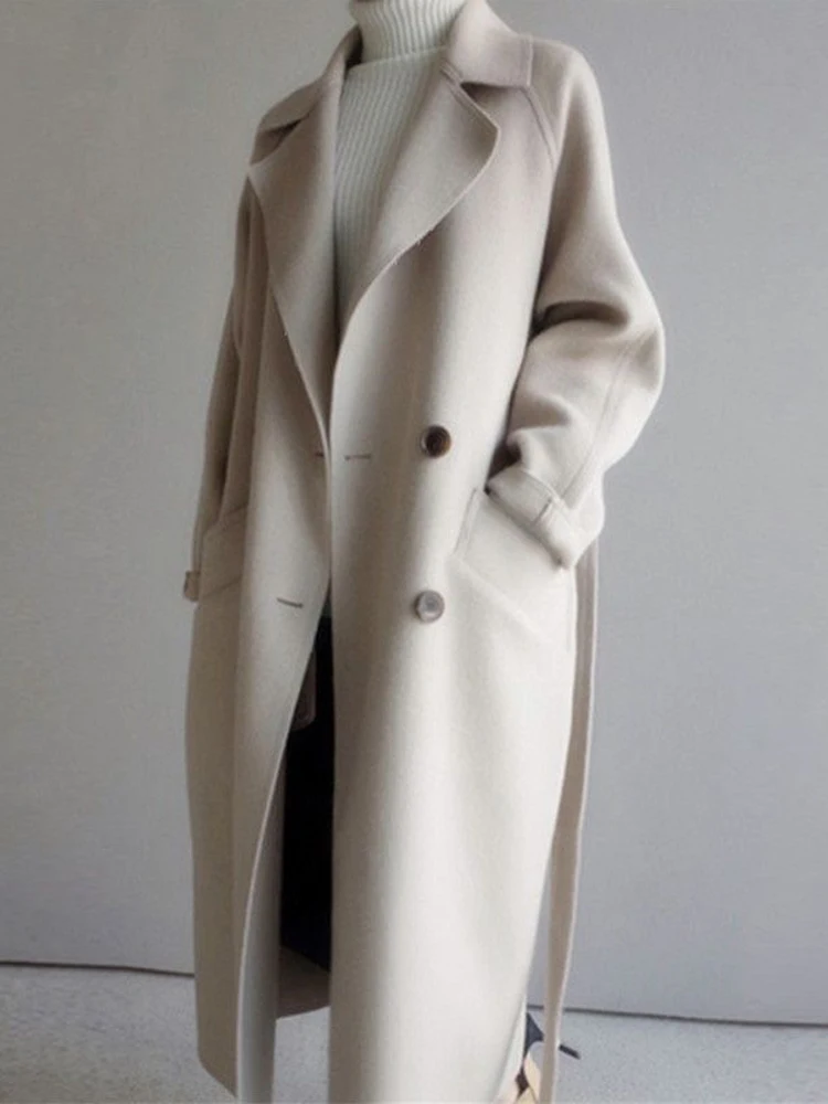 Wool Blend Coat Women Autumn Winter Vintage Long Jacket Female Korean Fashion Elegant Overcoat Ladies Oversized Loose Lapel Coat
Wool Blend Coat Women Autumn Winter Vintage Long Jacket Female Korean Fashion Elegant Overcoat Ladies Oversized Loose Lapel Coat