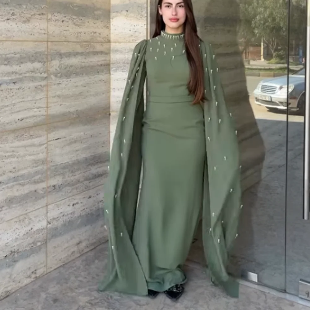 Customized Straight Prom Dresses Floor-Length High-Neck Full Sleeve Evening Gown Fashion Stole Beading Draped Party Gown
Customized Straight Prom Dresses Floor-Length High-Neck Full Sleeve Evening Gown Fashion Stole Beading Draped Party Gown