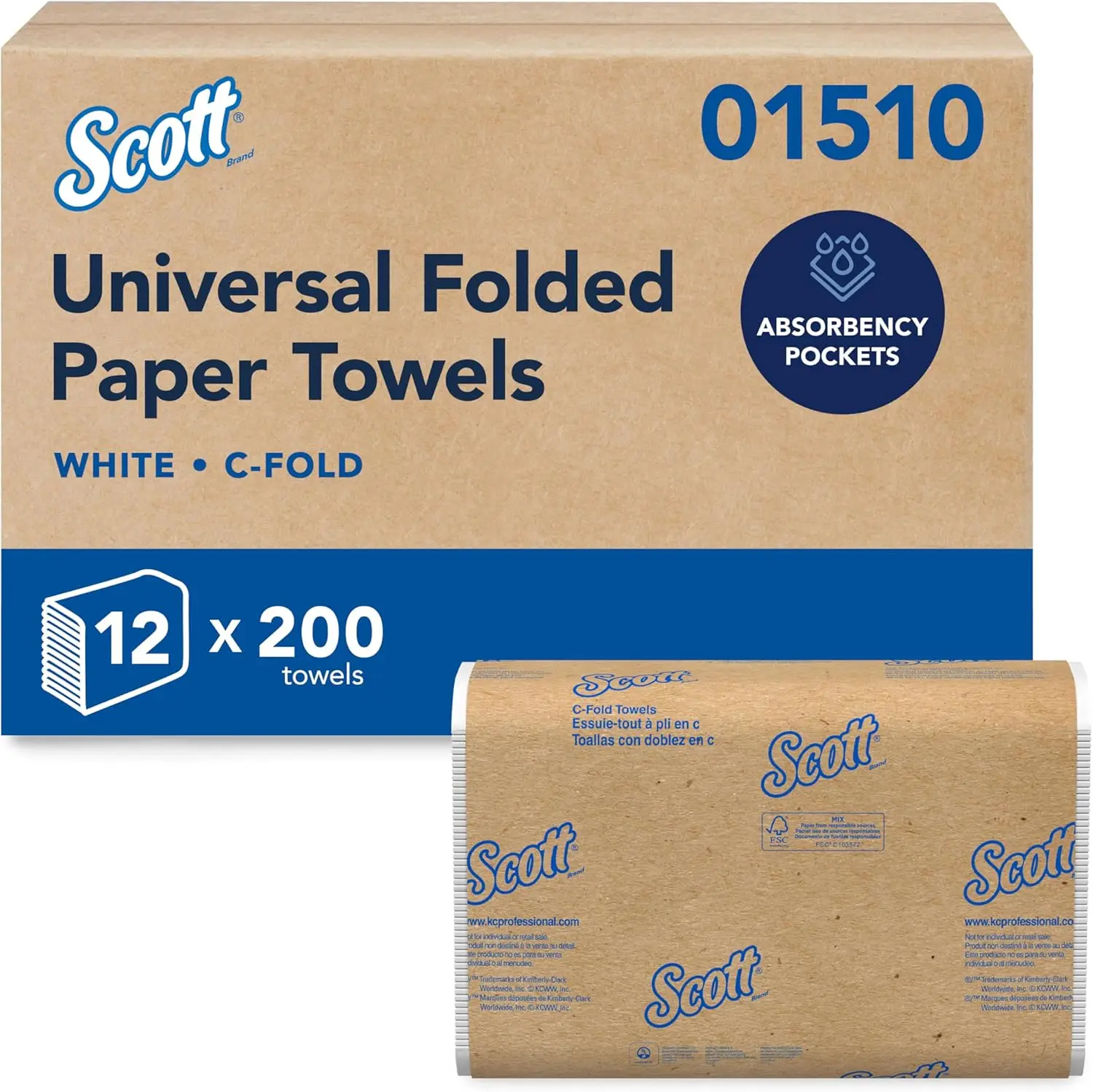 C-Fold Paper Towels, Fast-Drying Absorbency Pockets, 2400 Sheets Bulk
C-Fold Paper Towels, Fast-Drying Absorbency Pockets, 2400 Sheets Bulk