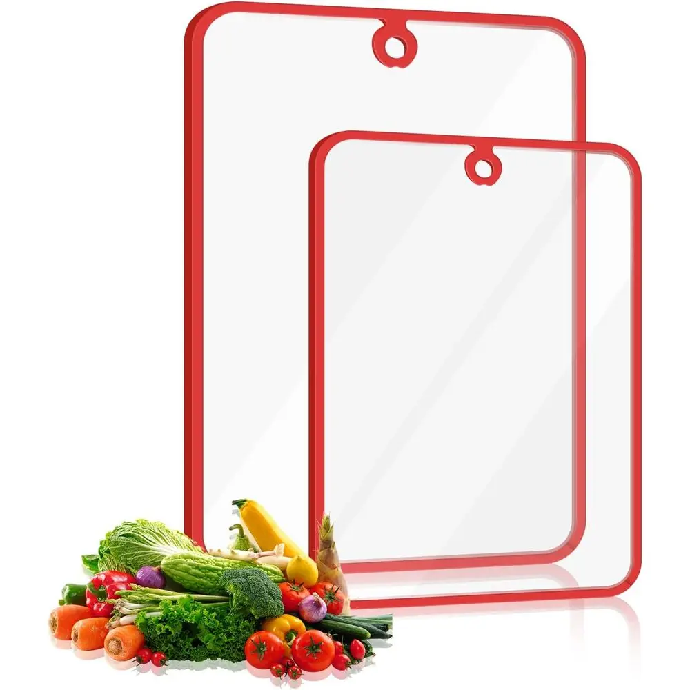 Non-Slip Tempered Glass Cutting Boards, Heat & Scratch-Resistant, 15x10 & 12x8, 2-Pack with Hanging Hole
Non-Slip Tempered Glass Cutting Boards, Heat & Scratch-Resistant, 15x10 & 12x8, 2-Pack with Hanging Hole