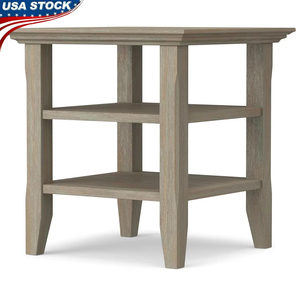 19 Inch Solid Wood Transitional End Table with Shelves Distressed Grey Multipurpose Side Table Living Room Bedroom
19 Inch Solid Wood Transitional End Table with Shelves Distressed Grey Multipurpose Side Table Living Room Bedroom