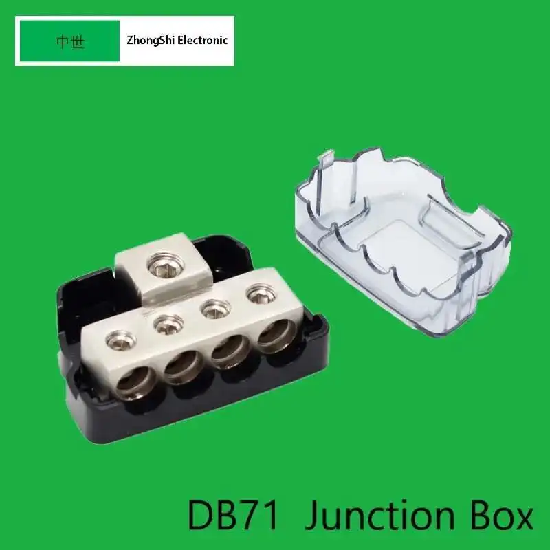 DB71 Junction Box Power 0/2/4 AWG In 4/8/10 Gauge Out Car Audio Stereo Distribution Connector Block 12V
DB71 Junction Box Power 0/2/4 AWG In 4/8/10 Gauge Out Car Audio Stereo Distribution Connector Block 12V