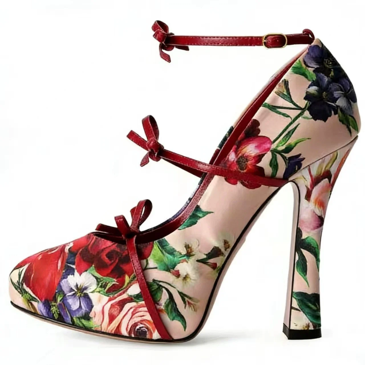 Women's Floral Print Mary Jane Heels Red Bow Accent Round Toe Satin Pumps Elegant Footwear for Events Dates All-Season Stylish
Women's Floral Print Mary Jane Heels Red Bow Accent Round Toe Satin Pumps Elegant Footwear for Events Dates All-Season Stylish