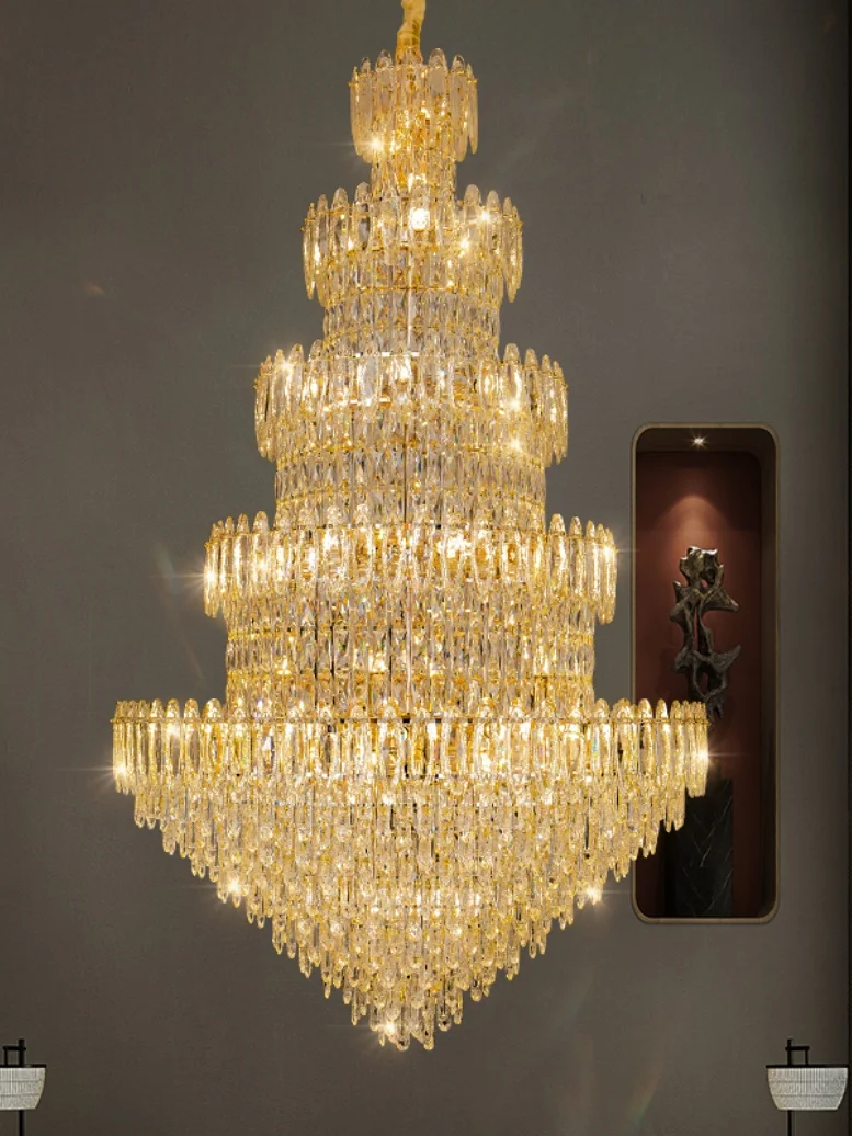 Duplex Staircase Large Chandelier Villa Living Room High-end Light Luxury Crystal Building Hotel Banquet Hall Lighting Fixtures
Duplex Staircase Large Chandelier Villa Living Room High-end Light Luxury Crystal Building Hotel Banquet Hall Lighting Fixtures