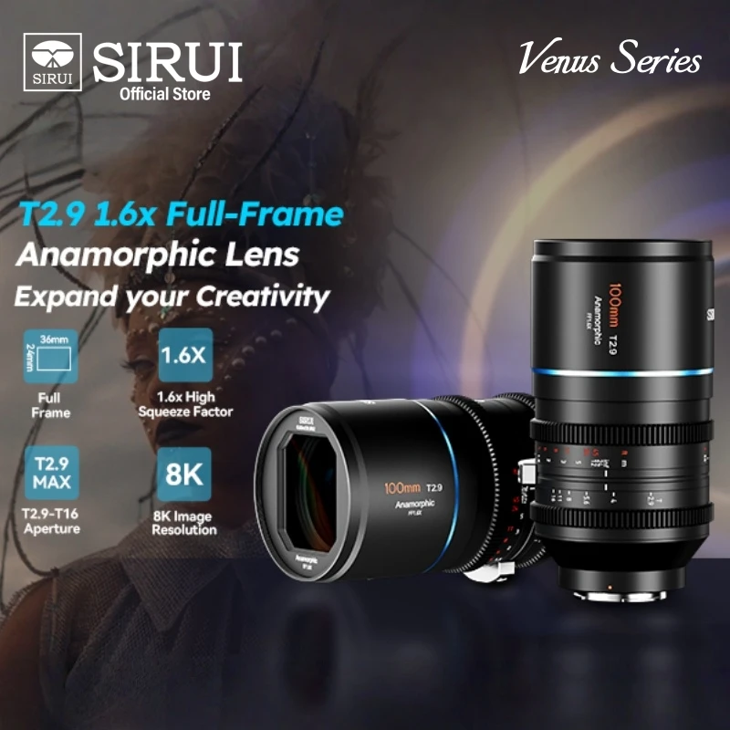 SIRUI Venus T2.9 1.6X Full-Frame Anamorphic Camera Lens 35mm/50mm/75mm/100mm/135mm/150mm MF Cine Lens For NiKon Z/ SONY E/RF/L
SIRUI Venus T2.9 1.6X Full-Frame Anamorphic Camera Lens 35mm/50mm/75mm/100mm/135mm/150mm MF Cine Lens For NiKon Z/ SONY E/RF/L