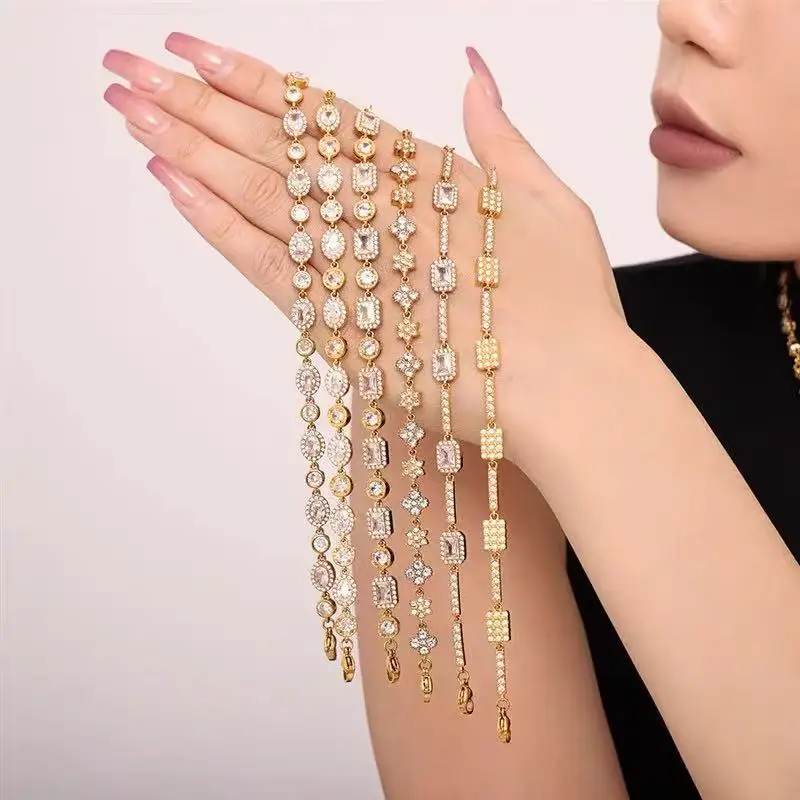 Women's Stainless Steel Long Square Inlaid with Super Sparkling Zircon Bracelet Non Fading Waterproof and Fashionable Jewelry
Women's Stainless Steel Long Square Inlaid with Super Sparkling Zircon Bracelet Non Fading Waterproof and Fashionable Jewelry