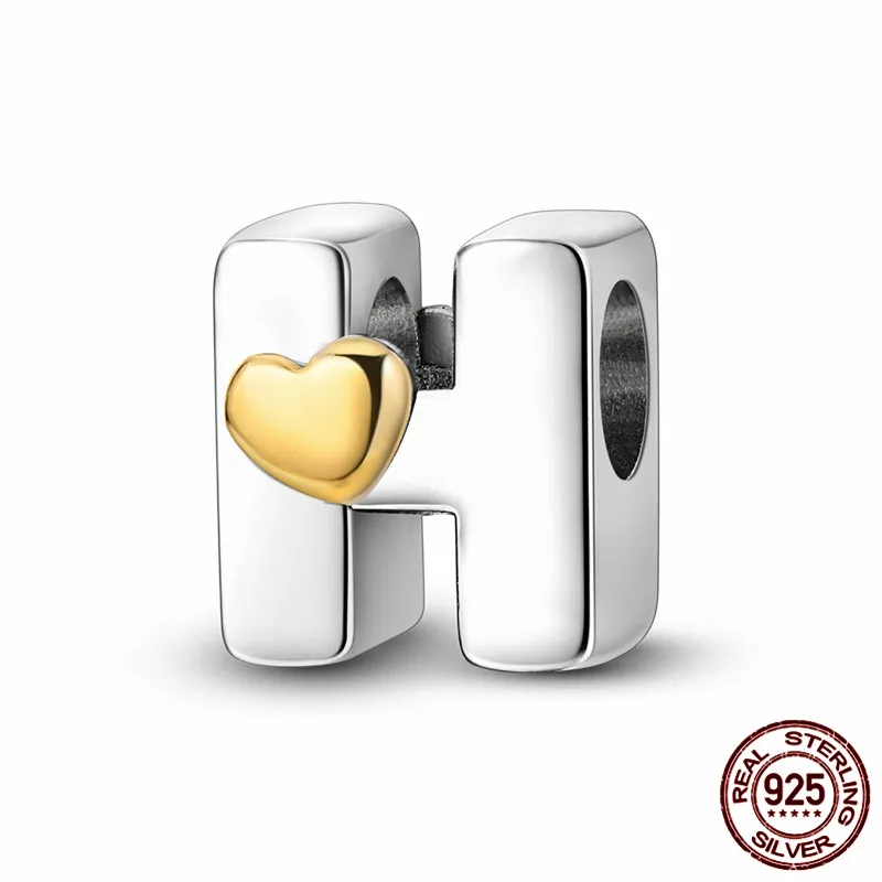 This S925 sterling silver heart-shaped letter H charm paired with an original bracelet is a DIY jewelry gift perfect for women.T
This S925 sterling silver heart-shaped letter H charm paired with an original bracelet is a DIY jewelry gift perfect for women.T
