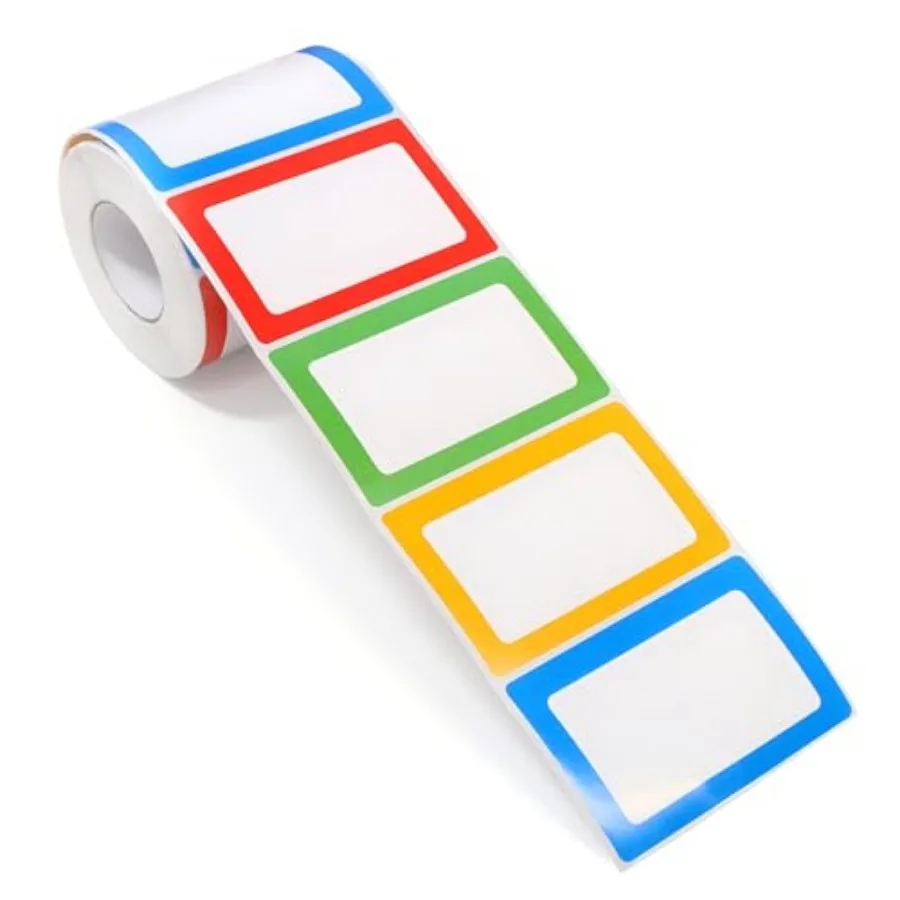 Name Tag Label Stickers Colored - 500 Pcs Blank Plain Name Labels Sticker Rolls with Colorful Border for Office School 2.25" x
Name Tag Label Stickers Colored - 500 Pcs Blank Plain Name Labels Sticker Rolls with Colorful Border for Office School 2.25" x