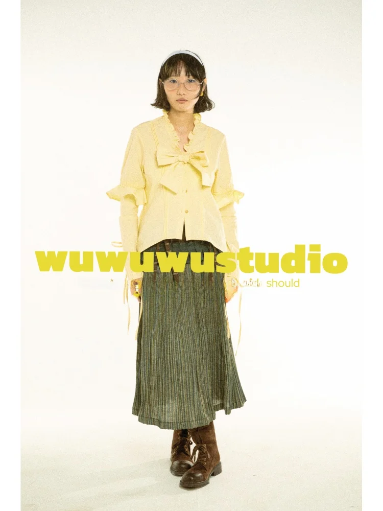 Studio26ss Women's Shirt with Detachable Sleeves And Lace Pure Cotton Breathable V-neck Long Sleeve Striped Pattern
Studio26ss Women's Shirt with Detachable Sleeves And Lace Pure Cotton Breathable V-neck Long Sleeve Striped Pattern