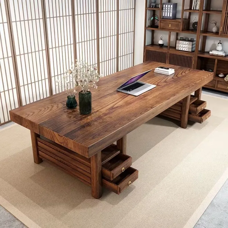 Solid wood desk new Chinese large board painting and calligraphy table and chair combination office home writing
Solid wood desk new Chinese large board painting and calligraphy table and chair combination office home writing