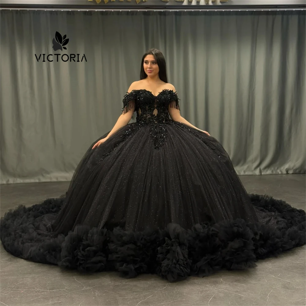 Черные платья Quinceanera с кисточками и плечами, 2025 г., бальное платье без бретелек с бисером и кристаллами, роскошные платья на день рождения по индивидуальному заказу
Черные платья Quinceanera с кисточками и плечами, 2025 г., бальное платье без бретелек с бисером и кристаллами, роскошные платья на день рождения по индивидуальному заказу