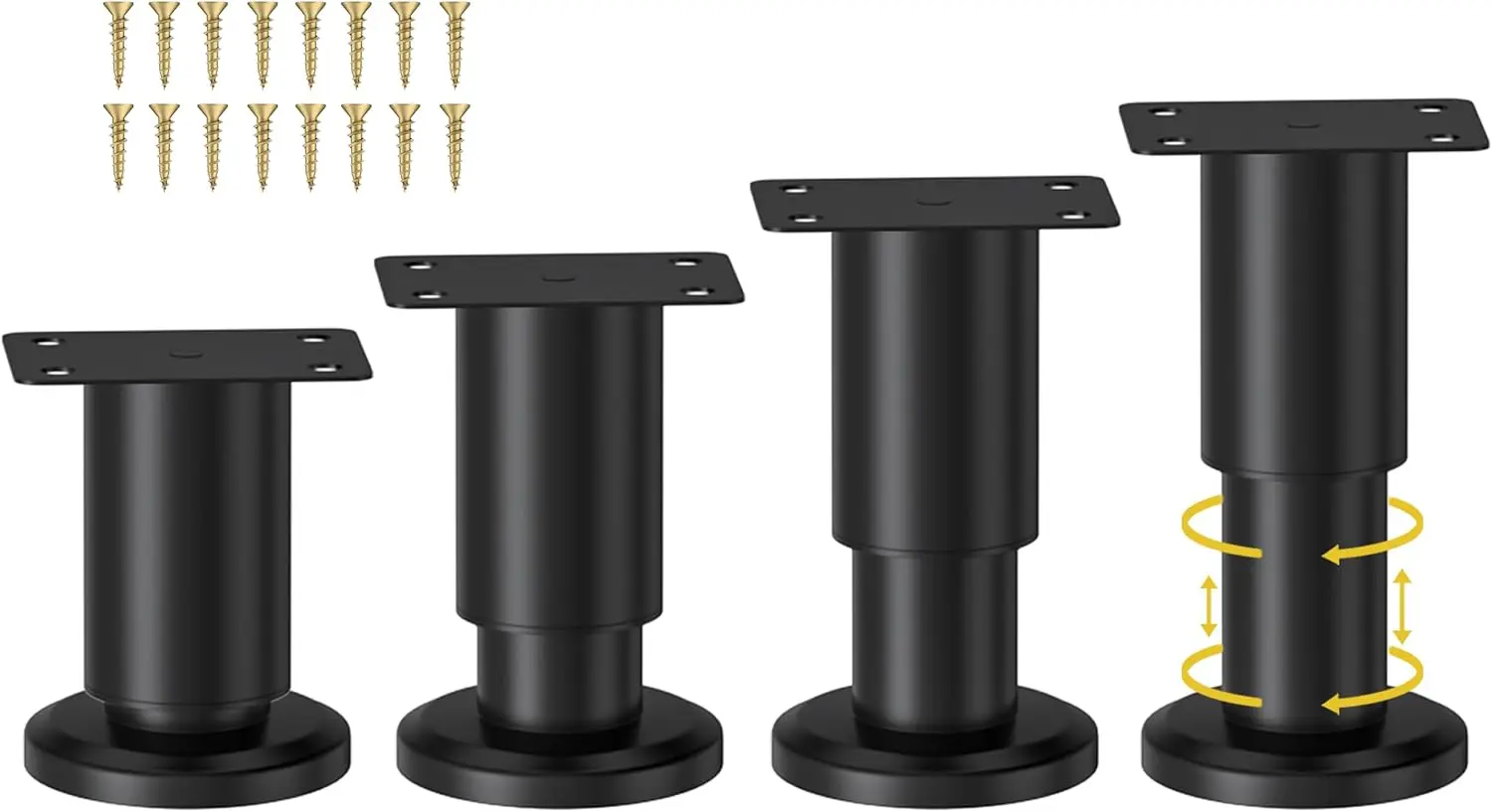 Adjustable Metal Furniture Legs 3.15-4.72 inch, Heavy Duty Support for Sofa Bed Chair Table, Set of 4
Adjustable Metal Furniture Legs 3.15-4.72 inch, Heavy Duty Support for Sofa Bed Chair Table, Set of 4