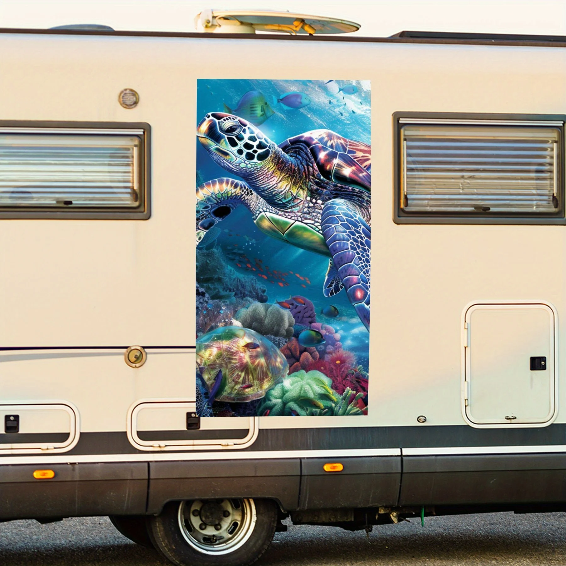 Colorful sea turtle RV decal-bring ocean vibes wherever you go.Vinyl Decal for motorhome car door, Waterproof Self-Adhesive Viny
Colorful sea turtle RV decal-bring ocean vibes wherever you go.Vinyl Decal for motorhome car door, Waterproof Self-Adhesive Viny