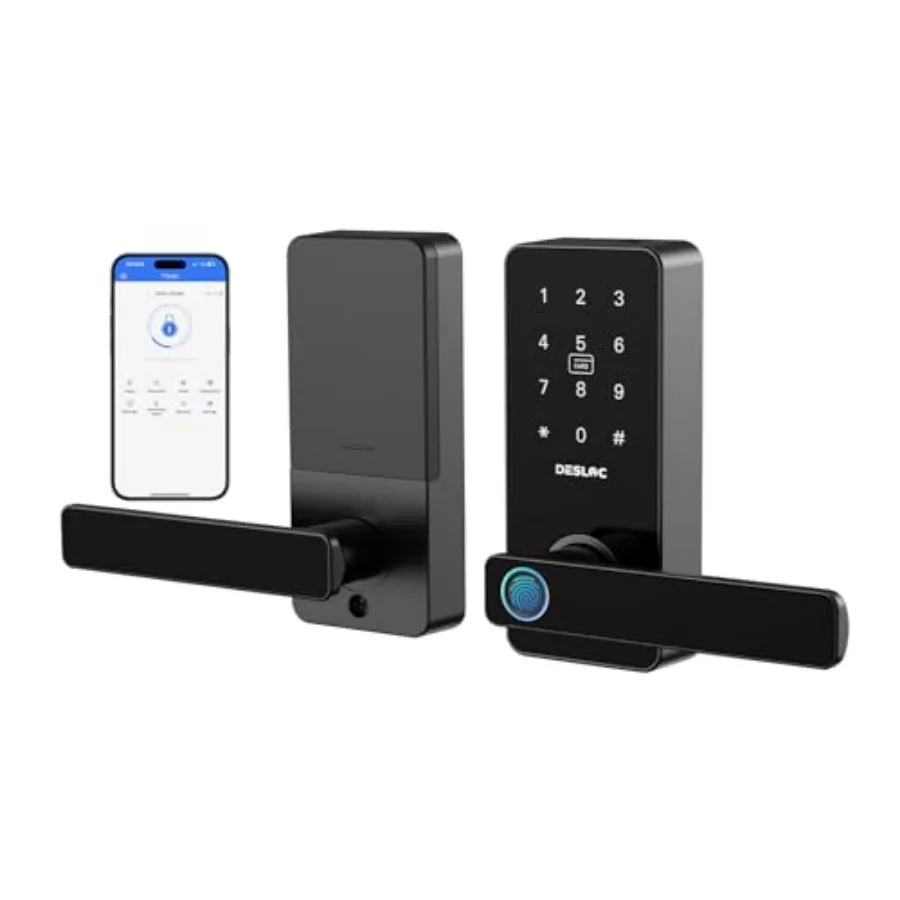 B200L Fingerprint Smart Lock with Handle, Keyless Entry Door Locks for Front Door and Bedrooms, App Control, Touchscreen Keypad
B200L Fingerprint Smart Lock with Handle, Keyless Entry Door Locks for Front Door and Bedrooms, App Control, Touchscreen Keypad