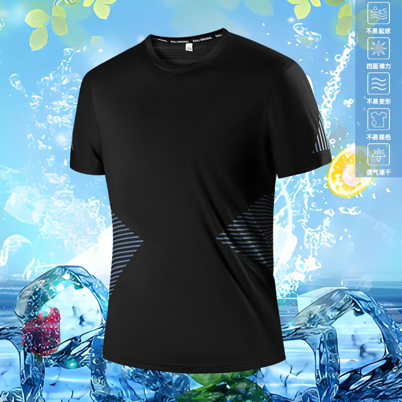 Summer Quick Dry O-neck Short Sleeve Men's T-Shirt Fashion 3D Striped Printed Casual Tees Outdoor Sports Running Breathable Top
Summer Quick Dry O-neck Short Sleeve Men's T-Shirt Fashion 3D Striped Printed Casual Tees Outdoor Sports Running Breathable Top