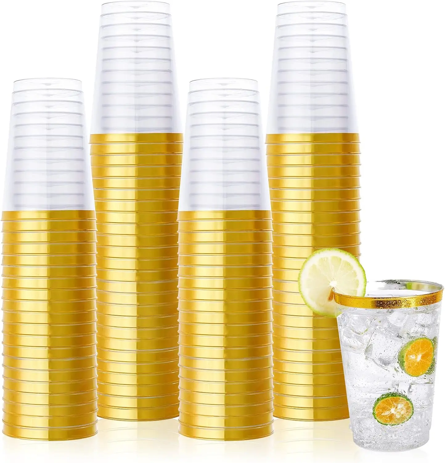150 Pack 12 OZ Reusable Gold Rimmed Clear Plastic Cups, Disposable Heavy Duty Plastic Cups Perfect for Party Christmas Weddin
150 Pack 12 OZ Reusable Gold Rimmed Clear Plastic Cups, Disposable Heavy Duty Plastic Cups Perfect for Party Christmas Weddin