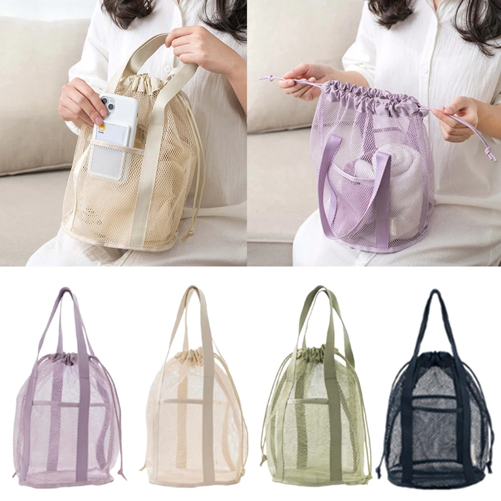 Portable Mesh Makeup Bag Large Capacity Drawstring Net Cosmetic Pouch Women Travel Toiletry Storage Bag Organizer Handbag
Portable Mesh Makeup Bag Large Capacity Drawstring Net Cosmetic Pouch Women Travel Toiletry Storage Bag Organizer Handbag