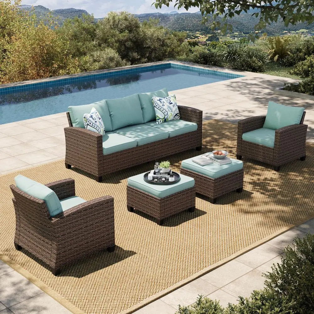 HOUSE Wicker Patio Furniture Set, 5 Pieces Outdoor Furniture Set, Deep Seating Patio Conversation Sofa Sets for Lawn Deck Backy
HOUSE Wicker Patio Furniture Set, 5 Pieces Outdoor Furniture Set, Deep Seating Patio Conversation Sofa Sets for Lawn Deck Backy