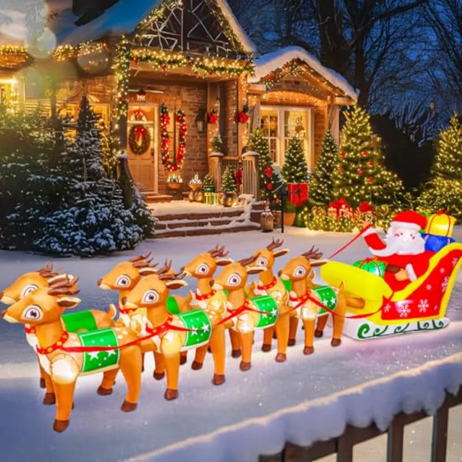 Outdoor Christmas inflatable decoration: 12 FT Santa Claus and reindeer with built-in LED lights, weather-resistant PVC materia
Outdoor Christmas inflatable decoration: 12 FT Santa Claus and reindeer with built-in LED lights, weather-resistant PVC materia