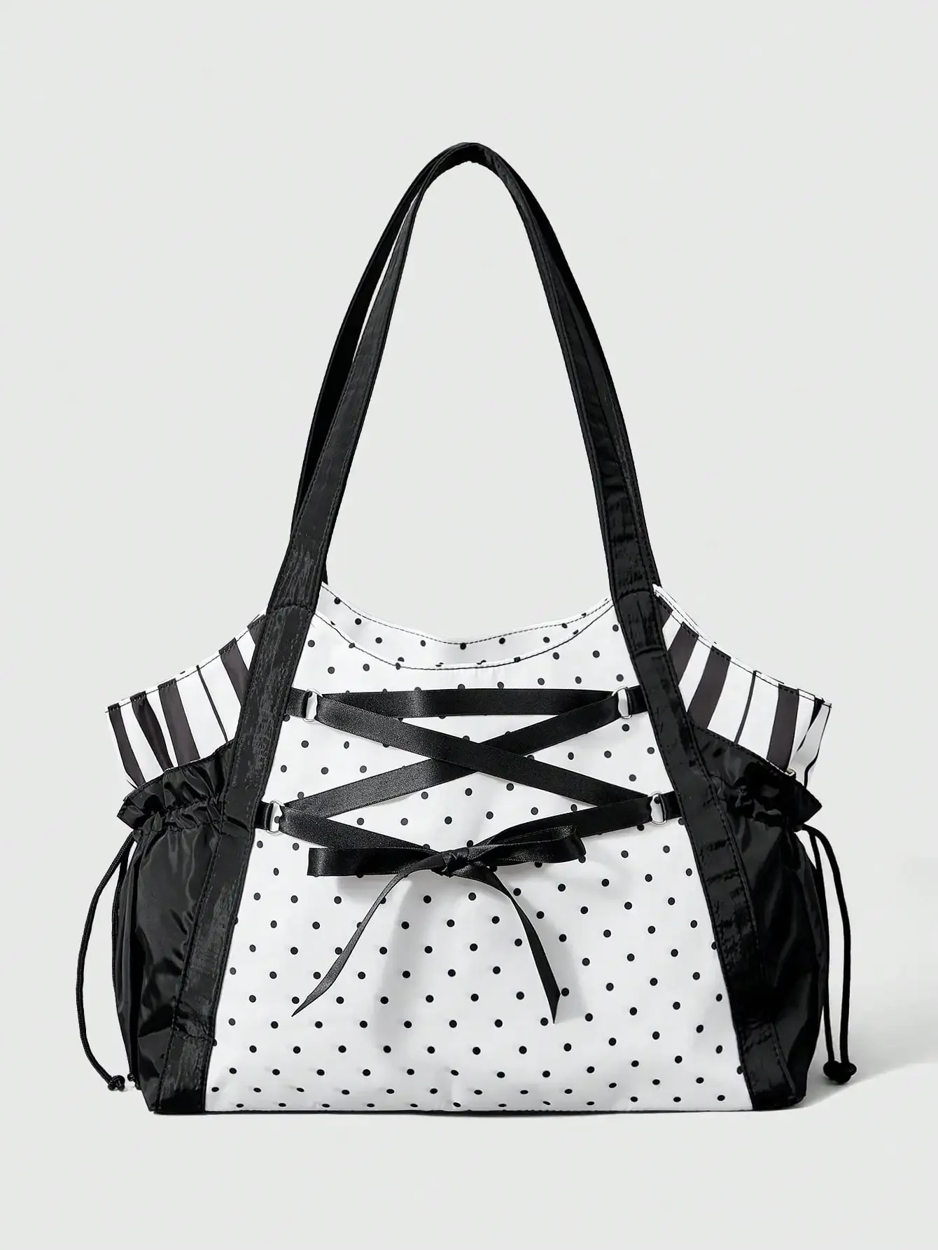 Kawaii Black And White Ribbon Bow Dot Shoulder Bag
Kawaii Black And White Ribbon Bow Dot Shoulder Bag