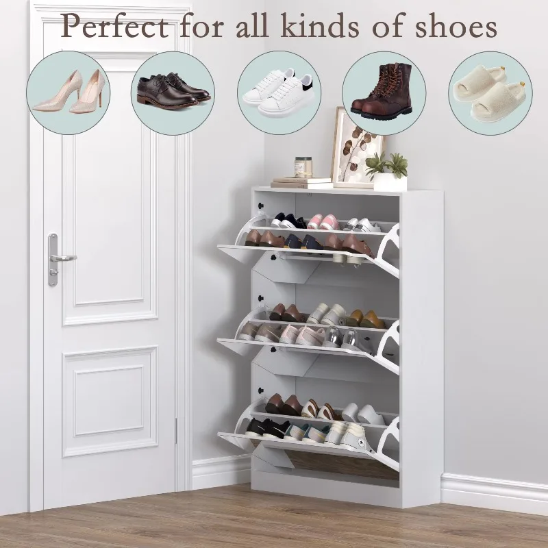 Narrow European-Style-White-Mirror-Shoe-Cabinets With 3-Flip Mirror Drawers for Entryway, Entrance, Hallway
Narrow European-Style-White-Mirror-Shoe-Cabinets With 3-Flip Mirror Drawers for Entryway, Entrance, Hallway