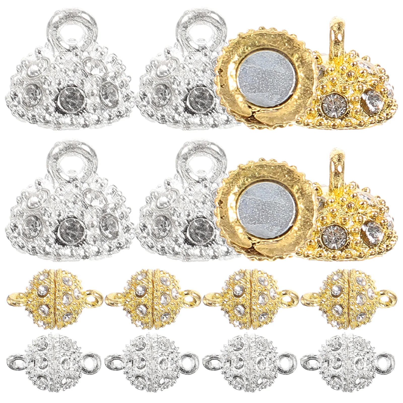 12 Pcs Gold and Silver Buckle Magnet Crystal Magnetic Hand Chain Jewelry Metal Connector Necklace Clasp
12 Pcs Gold and Silver Buckle Magnet Crystal Magnetic Hand Chain Jewelry Metal Connector Necklace Clasp