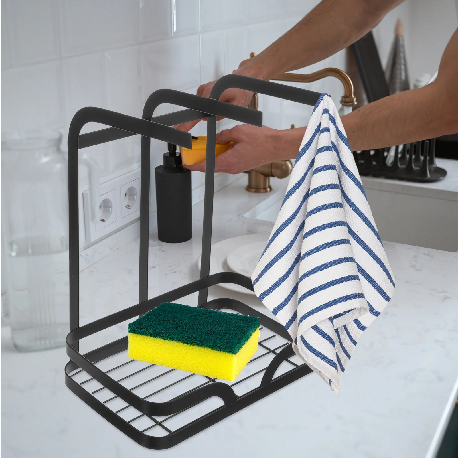 Stainless Steel Sponge Holder Sink ganizer Kitchen Countertop Storage Dishcloth Drying Rack Metal Rag Rack Kitchen Accessory
Stainless Steel Sponge Holder Sink ganizer Kitchen Countertop Storage Dishcloth Drying Rack Metal Rag Rack Kitchen Accessory