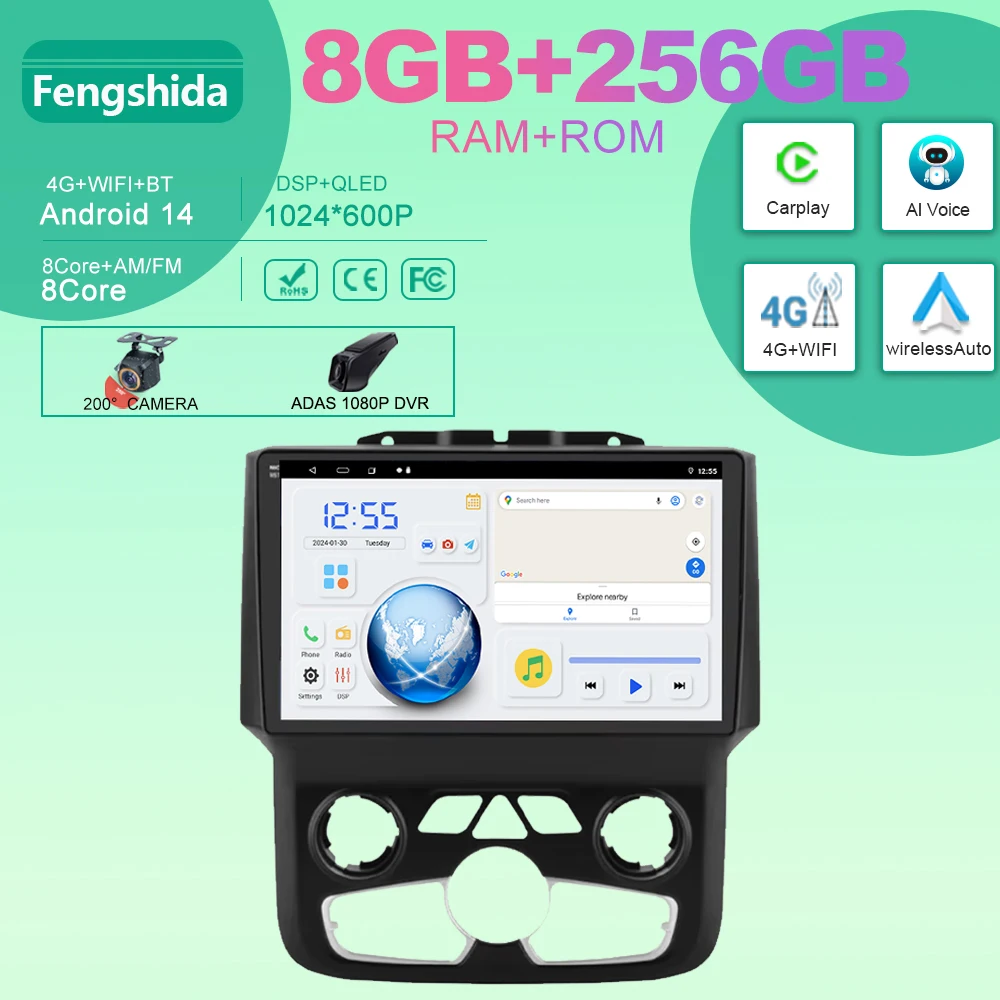 Android car For Dodge Ram 1500 2500 3500 2013-2018 Multimedia Video Player Stereo Navigation GPS Car Radio 4G WIFI BT No 2din BT
Android car For Dodge Ram 1500 2500 3500 2013-2018 Multimedia Video Player Stereo Navigation GPS Car Radio 4G WIFI BT No 2din BT