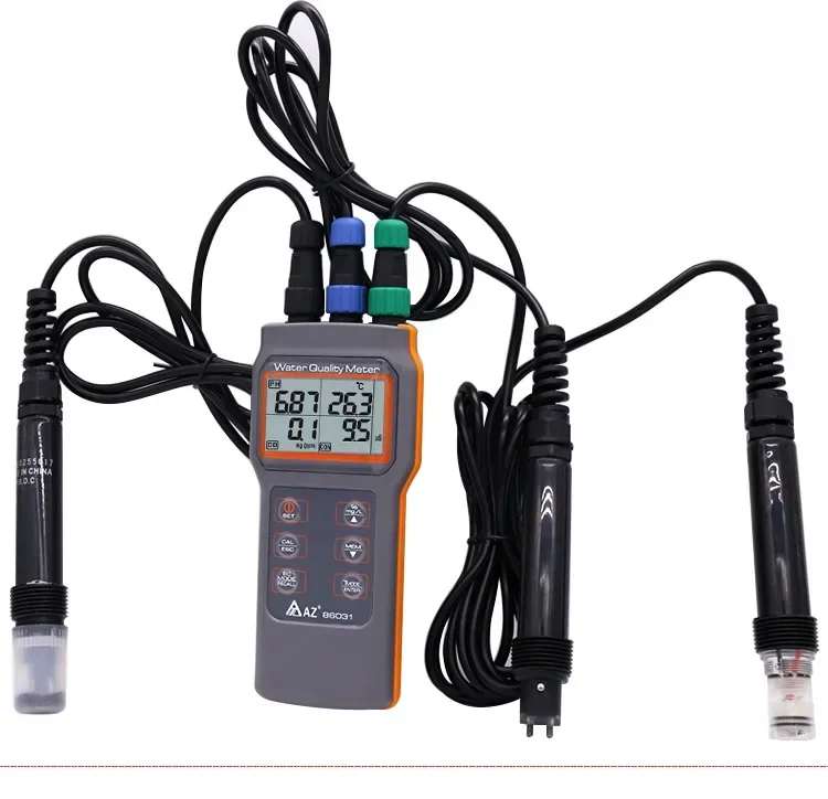 AZ86031 Professional Multi-Parameter Water Quality Monitor Dissolved Oxygen pH Conductivity Salinity Meter Testing Kit
AZ86031 Professional Multi-Parameter Water Quality Monitor Dissolved Oxygen pH Conductivity Salinity Meter Testing Kit